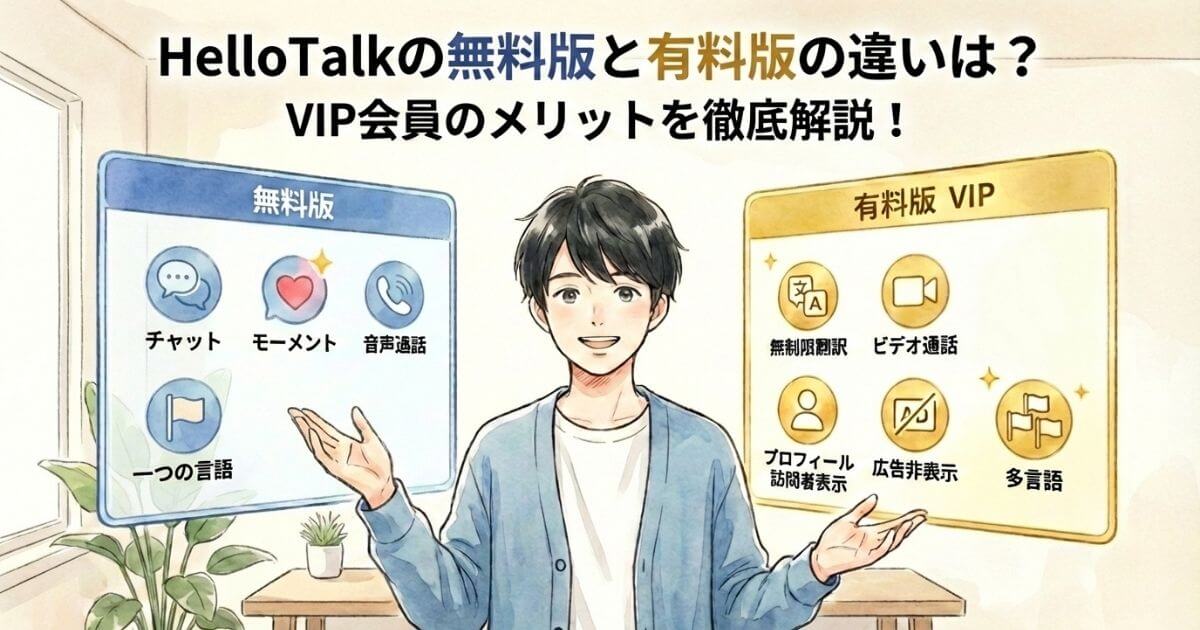 Hello Talk Vip Tier ハロートークの無料版でできること【有料会員のメリットも紹介】